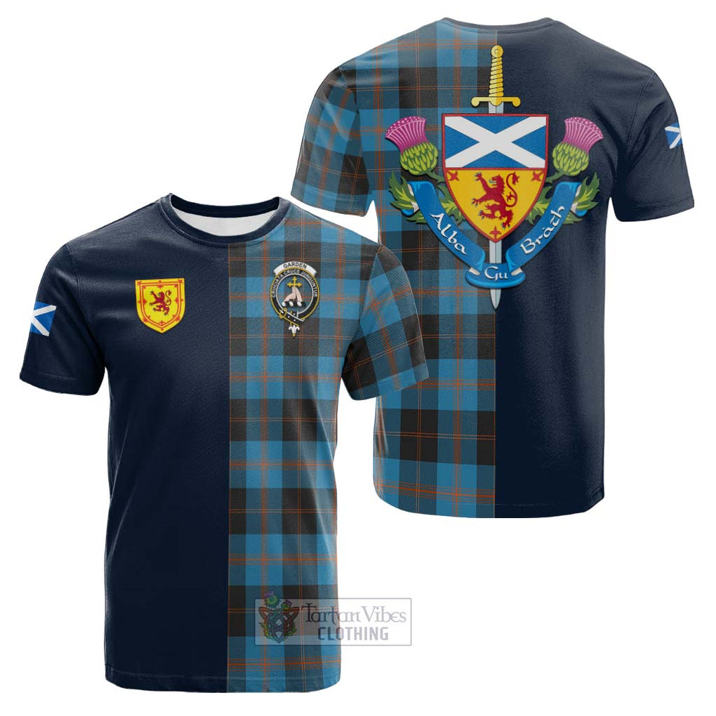 Garden (Gardyne) Tartan Cotton T-shirt Alba with Scottish Lion Royal Arm Half Style Kid's Shirt - Tartan Vibes Clothing