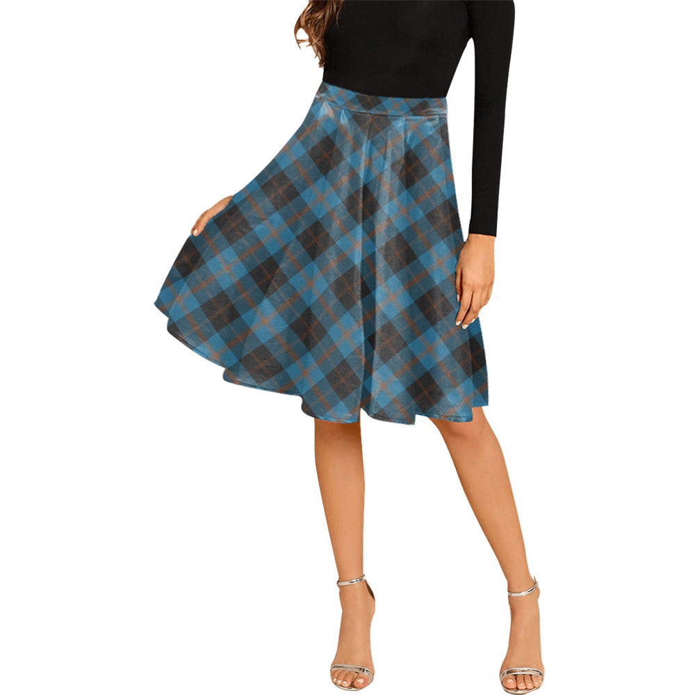 Garden (Gardyne) Tartan Melete Pleated Midi Skirt Cross Style Female - Tartan Vibes Clothing