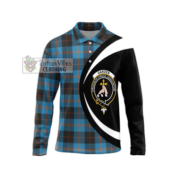 Garden (Gardyne) Tartan Long Sleeve Polo Shirt with Family Crest Circle Style Unisex - Tartan Vibes Clothing