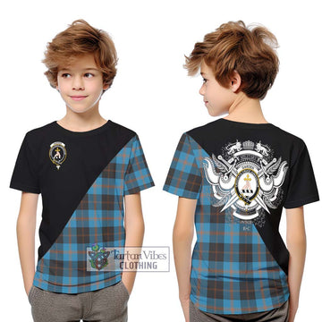 Garden (Gardyne) Tartan Kid T-Shirt with Family Crest and Military Logo Style Youth XL Size14 - Tartan Vibes Clothing