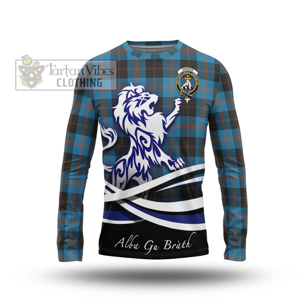 Garden (Gardyne) Tartan Long Sleeve T-Shirt with Alba Gu Brath Regal Lion Emblem Unisex - Tartan Vibes Clothing