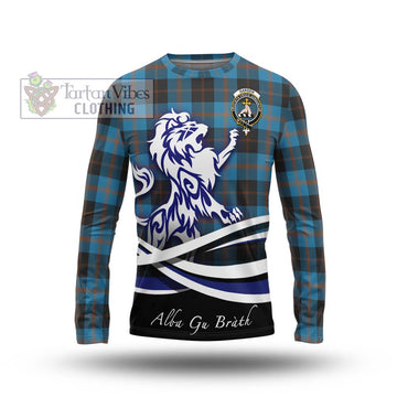 Garden (Gardyne) Tartan Long Sleeve T-Shirt with Alba Gu Brath Regal Lion Emblem Unisex - Tartan Vibes Clothing