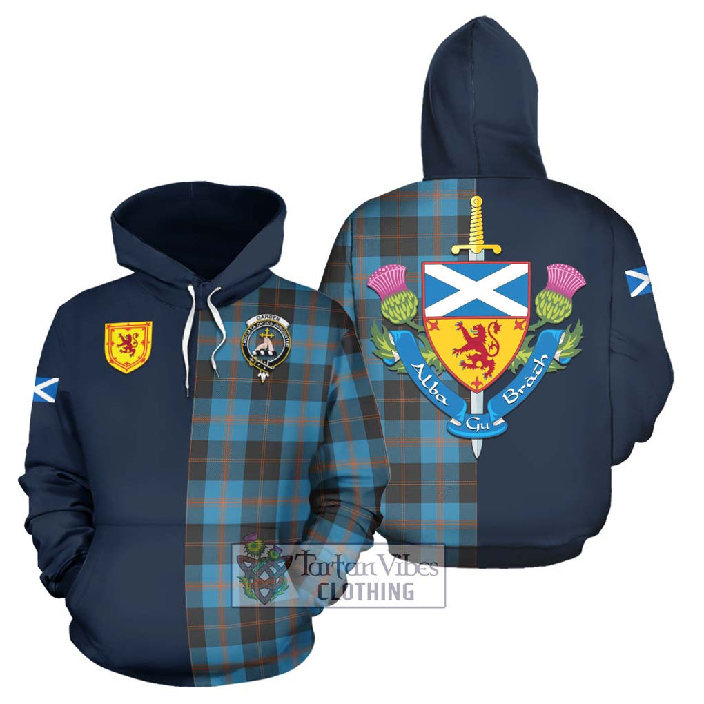 Garden (Gardyne) Tartan Hoodie Alba with Scottish Lion Royal Arm Half Style Zip Hoodie - Tartan Vibes Clothing