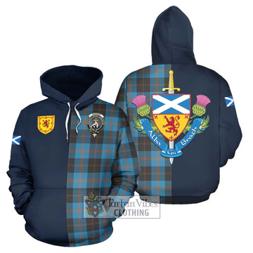 Garden (Gardyne) Tartan Hoodie Alba with Scottish Lion Royal Arm Half Style Zip Hoodie - Tartan Vibes Clothing