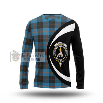 Garden (Gardyne) Tartan Long Sleeve T-Shirt with Family Crest Circle Style Unisex - Tartan Vibes Clothing