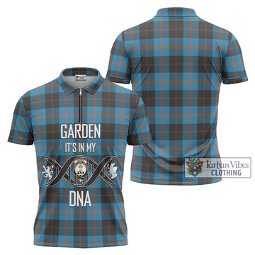 Garden (Gardyne) Tartan Zipper Polo Shirt with Family Crest DNA In Me Style Unisex - Tartan Vibes Clothing