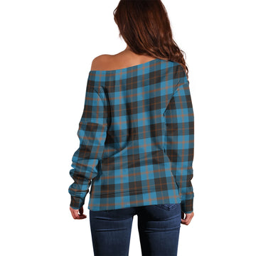 Garden (Gardyne) Tartan Off Shoulder Women Sweater with Family Crest - Tartan Vibes Clothing
