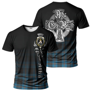 Garden Tartan T-Shirt Featuring Alba Gu Brath Family Crest Celtic Inspired