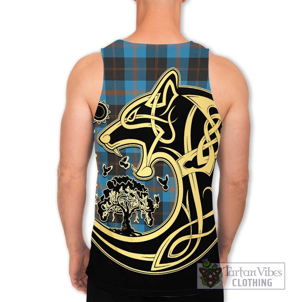 Garden (Gardyne) Tartan Men's Tank Top with Family Crest Celtic Wolf Style - Tartan Vibes Clothing