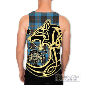 Garden (Gardyne) Tartan Men's Tank Top with Family Crest Celtic Wolf Style - Tartan Vibes Clothing