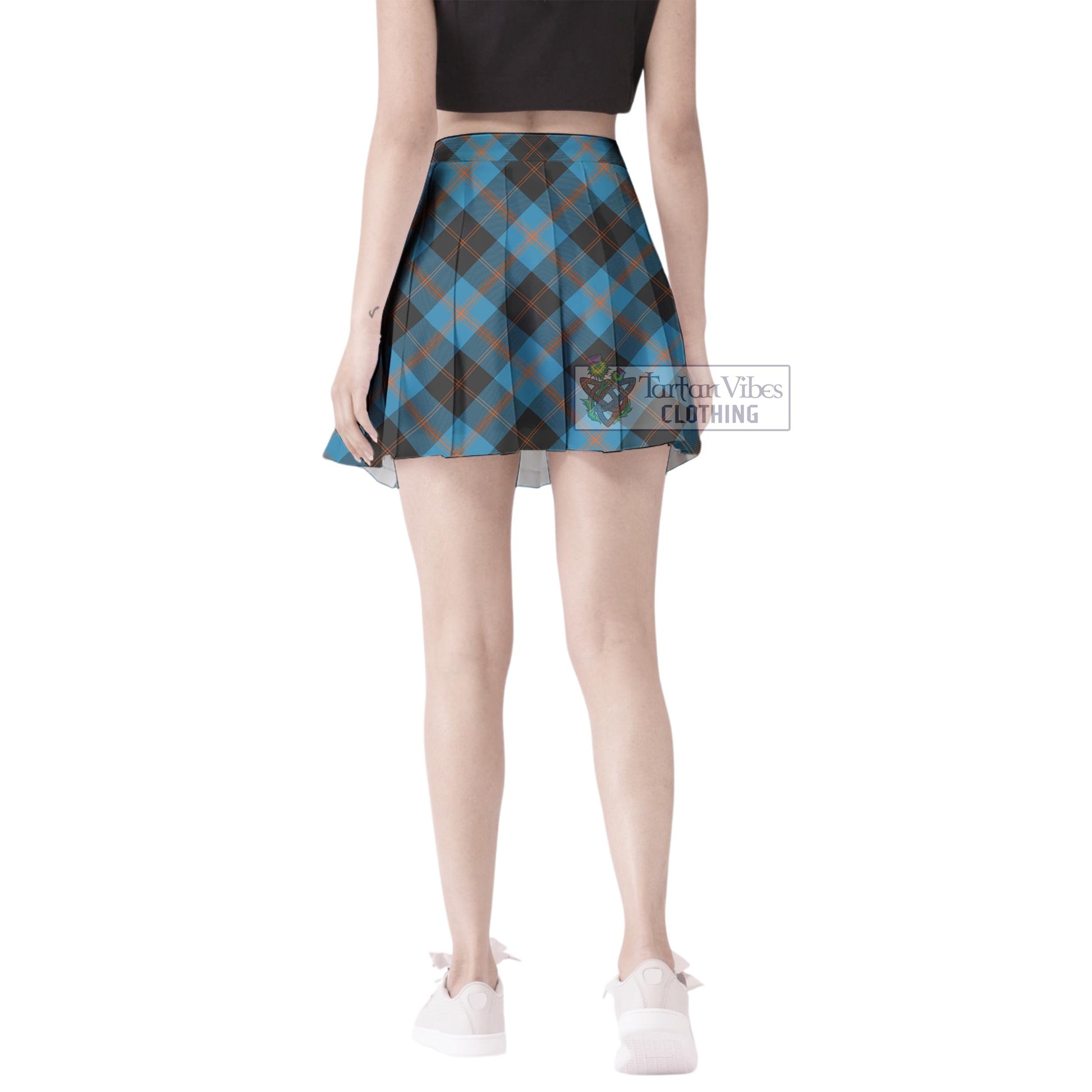 Garden (Gardyne) Tartan Women's Plated Mini Skirt Cross Style - Tartan Vibes Clothing
