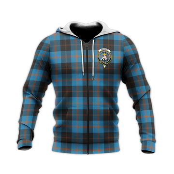 Garden Tartan Knitted Hoodie with Family Crest
