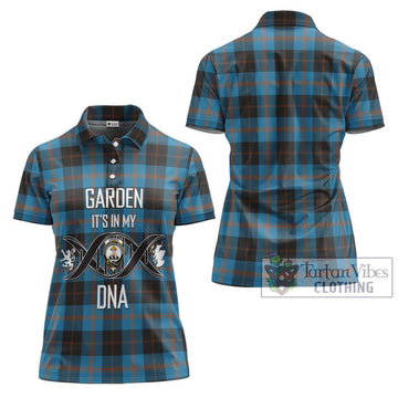 Garden (Gardyne) Tartan Women's Polo Shirt with Family Crest DNA In Me Style - Tartan Vibes Clothing