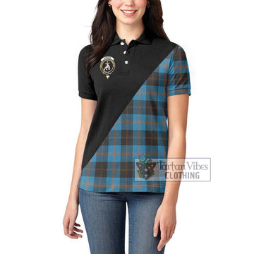 Garden (Gardyne) Tartan Women's Polo Shirt with Family Crest and Military Logo Style - Tartan Vibes Clothing