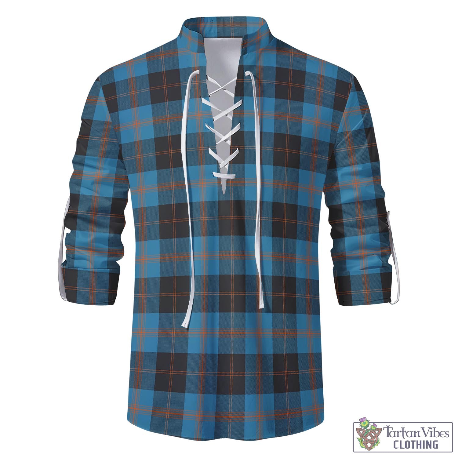 Tartan Vibes Clothing Garden Tartan Men's Scottish Traditional Jacobite Ghillie Kilt Shirt