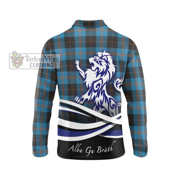 Garden (Gardyne) Tartan Long Sleeve Polo Shirt with Alba Gu Brath Regal Lion Emblem - Tartan Vibes Clothing