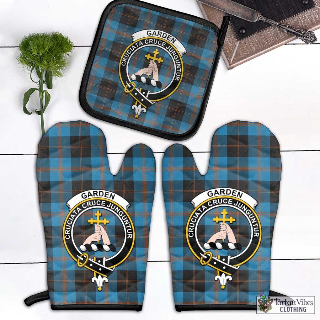 Garden (Gardyne) Tartan Combo Oven Mitt & Pot-Holder with Family Crest Black - Tartan Vibes Clothing