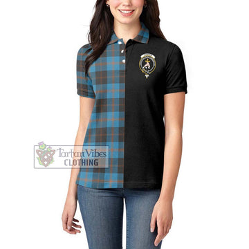Garden (Gardyne) Tartan Women's Polo Shirt with Family Crest and Half Of Me Style - Tartan Vibes Clothing