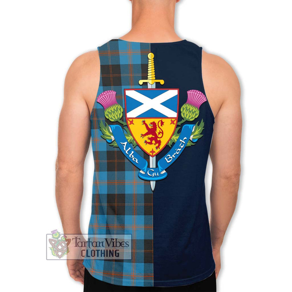 Garden (Gardyne) Tartan Men's Tank Top Alba with Scottish Lion Royal Arm Half Style - Tartan Vibes Clothing