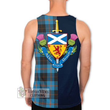 Garden (Gardyne) Tartan Men's Tank Top Alba with Scottish Lion Royal Arm Half Style - Tartan Vibes Clothing