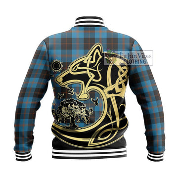 Garden (Gardyne) Tartan Baseball Jacket with Family Crest Celtic Wolf Style - Tartan Vibes Clothing