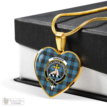 Garden (Gardyne) Tartan Heart Necklace with Family Crest - Tartan Vibes Clothing