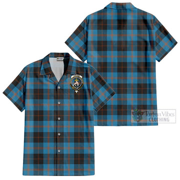 Garden (Gardyne) Tartan Cotton Hawaiian Shirt with Family Crest - Tartan Vibes Clothing
