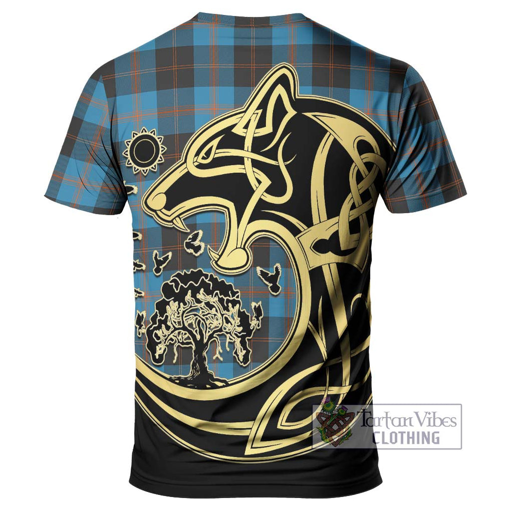 Garden (Gardyne) Tartan T-Shirt with Family Crest Celtic Wolf Style - Tartan Vibes Clothing
