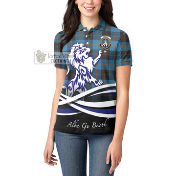 Garden (Gardyne) Tartan Women's Polo Shirt with Alba Gu Brath Regal Lion Emblem - Tartan Vibes Clothing
