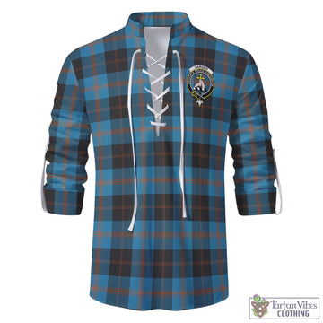 Garden (Gardyne) Tartan Men's Scottish Traditional Jacobite Ghillie Kilt Shirt with Family Crest - Tartan Vibes Clothing