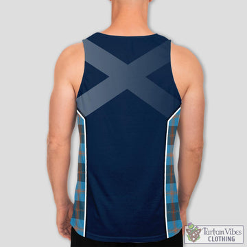 Garden Tartan Men's Tanks Top with Family Crest and Scottish Thistle Vibes Sport Style