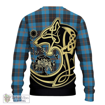 Garden (Gardyne) Tartan Ugly Sweater with Family Crest Celtic Wolf Style - Tartan Vibes Clothing
