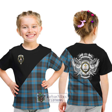 Garden (Gardyne) Tartan Kid T-Shirt with Family Crest and Military Logo Style - Tartan Vibes Clothing