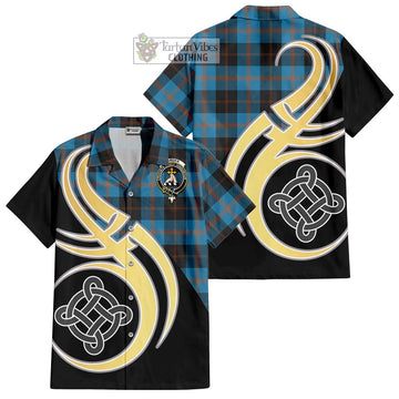 Garden (Gardyne) Tartan Hawaiian Shirt with Family Crest and Celtic Symbol Style - Tartan Vibes Clothing