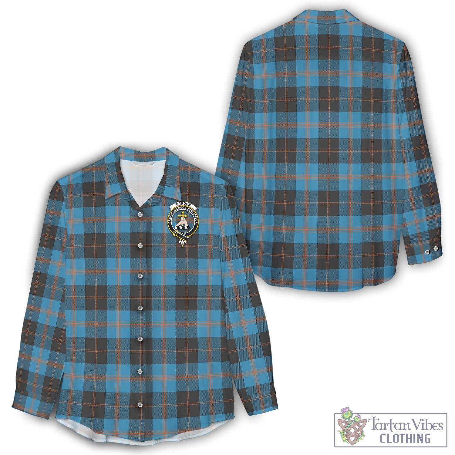 Garden (Gardyne) Tartan Women's Casual Shirt with Family Crest - Tartan Vibes Clothing