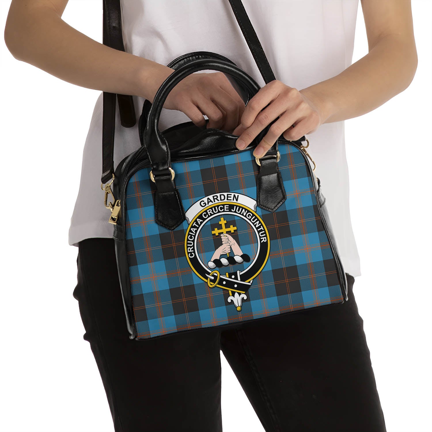 Garden (Gardyne) Tartan Shoulder Handbags with Family Crest - Tartan Vibes Clothing
