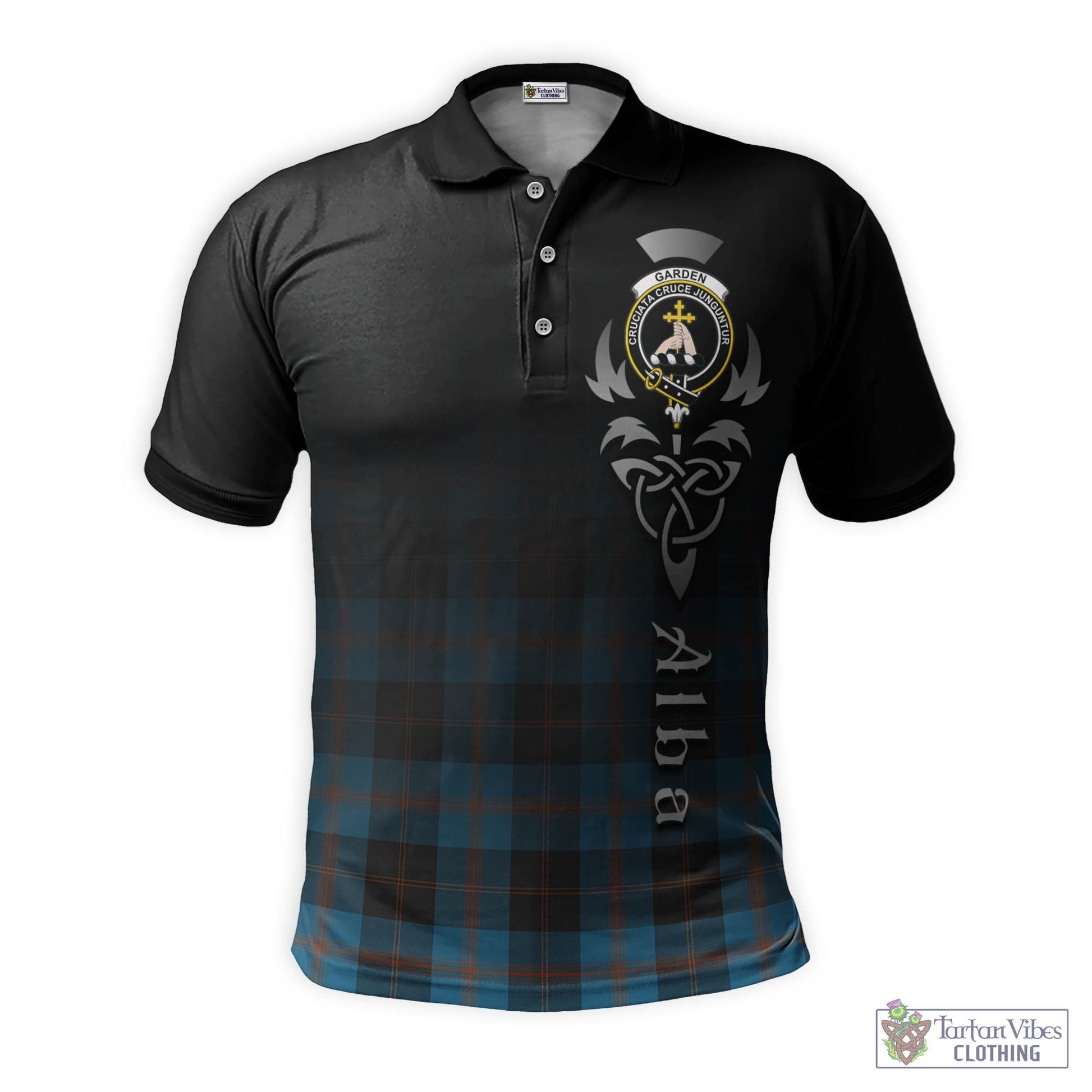 Garden (Gardyne) Tartan Polo Shirt Featuring Alba Gu Brath Family Crest Celtic Inspired - Tartan Vibes Clothing