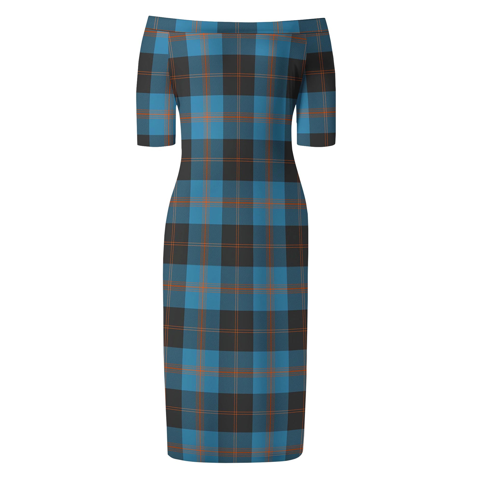 Garden (Gardyne) Tartan Off Shoulder Lady Dress - Tartan Vibes Clothing