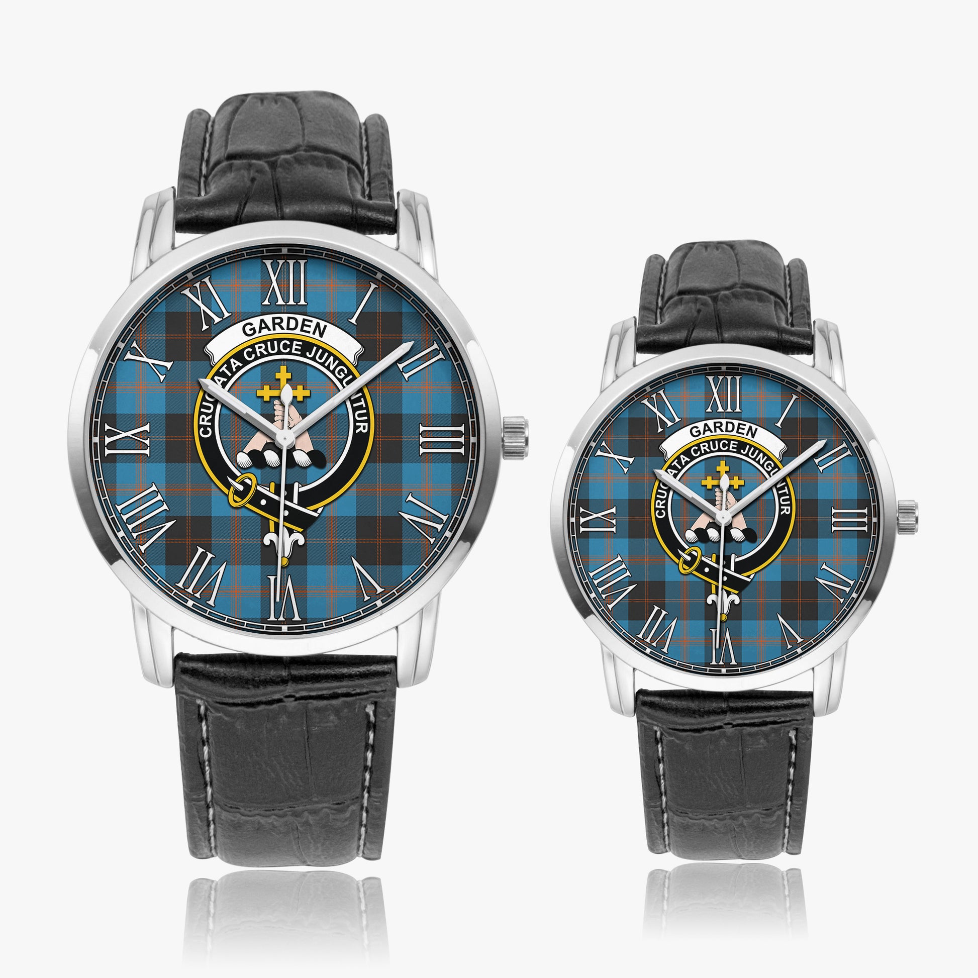 Garden (Gardyne) Tartan Family Crest Leather Strap Quartz Watch - Tartan Vibes Clothing