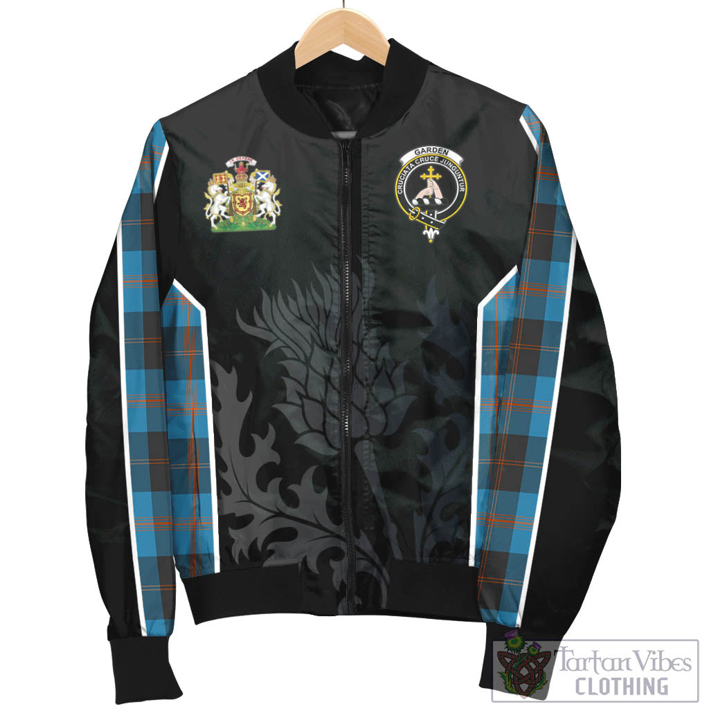 Garden (Gardyne) Tartan Bomber Jacket with Family Crest and Scottish Thistle Vibes Sport Style - Tartan Vibes Clothing