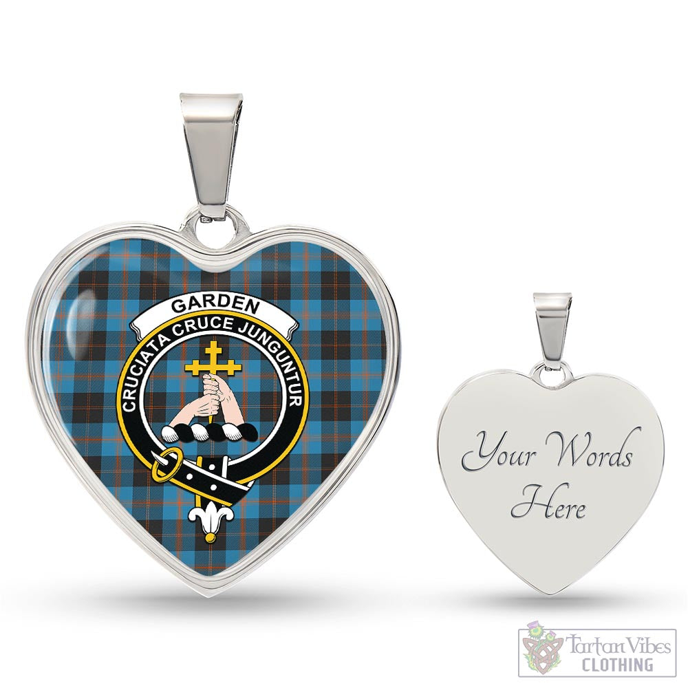 Garden (Gardyne) Tartan Heart Necklace with Family Crest Luxury Necklace (Silver) Yes - Tartan Vibes Clothing