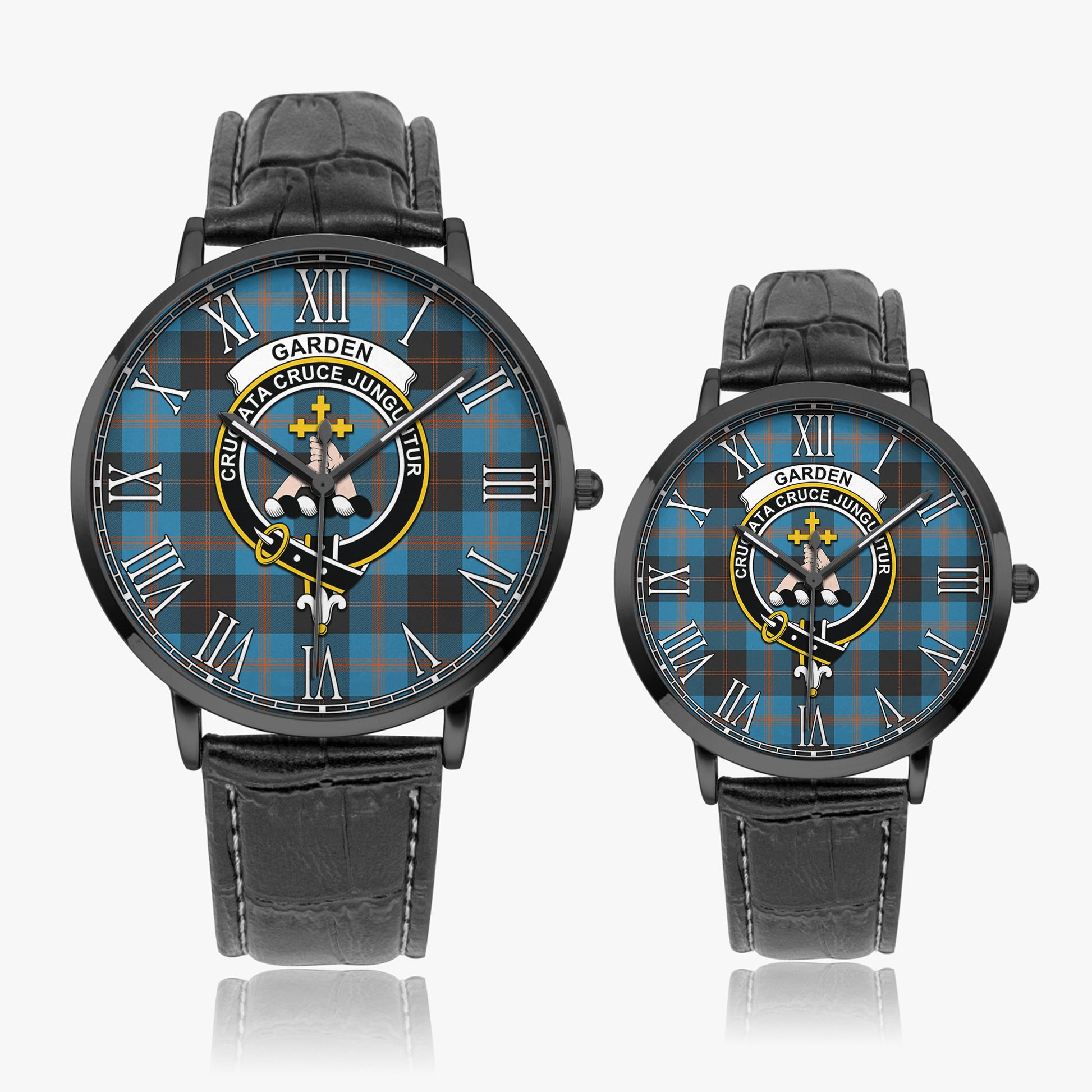Garden (Gardyne) Tartan Family Crest Leather Strap Quartz Watch - Tartan Vibes Clothing