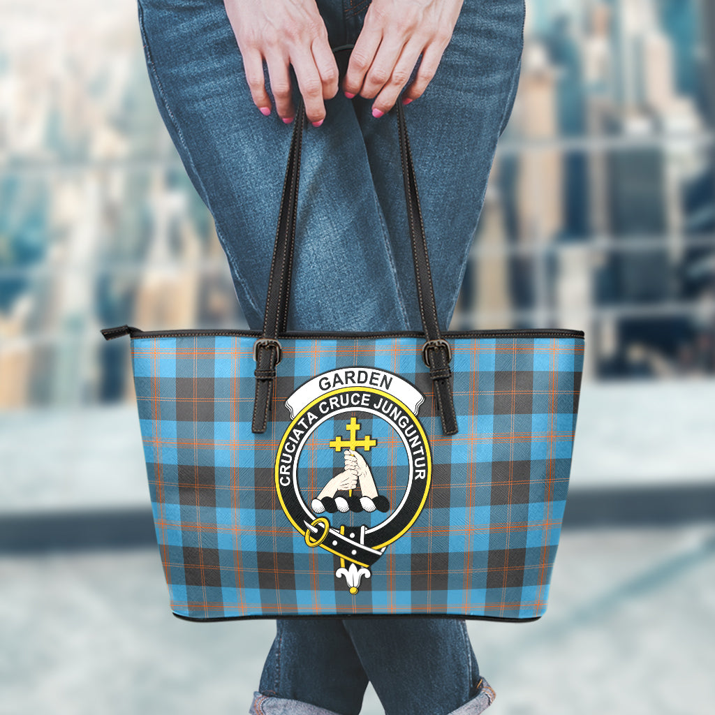Garden (Gardyne) Tartan Leather Tote Bag with Family Crest - Tartan Vibes Clothing