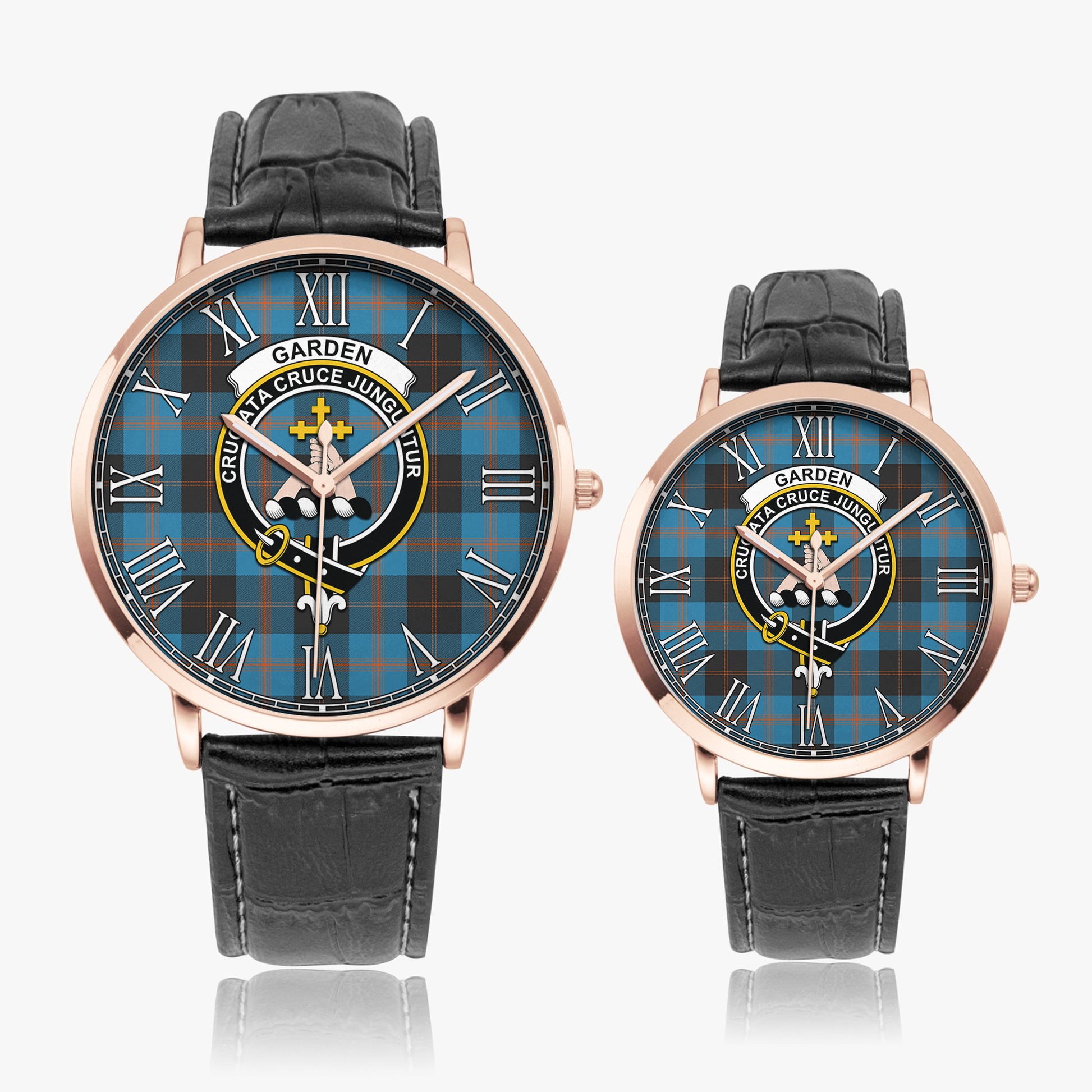 Garden (Gardyne) Tartan Family Crest Leather Strap Quartz Watch - Tartan Vibes Clothing