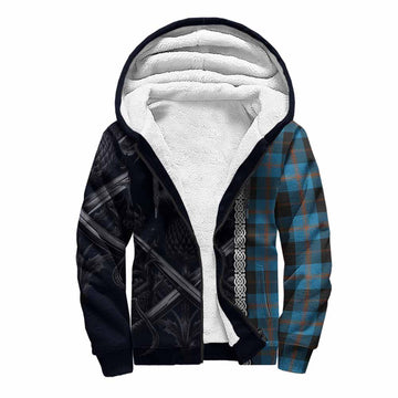 Garden (Gardyne) Tartan Sherpa Hoodie with Family Crest Cross Sword Thistle Celtic Vibes Unisex S - Tartan Vibes Clothing