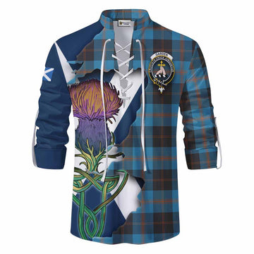 Tartan Vibes Clothing Garden (Gardyne) Tartan Family Crest Ghillie Kilt Shirt Scottish Thistle Celtic Inspired