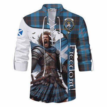 Tartan Vibes Clothing Garden (Gardyne) Crest Tartan Ghillie Kilt Shirt Inspired by the Freedom of Scottish Warrior