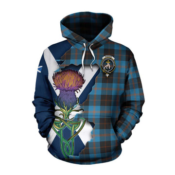 Tartan Vibes Clothing Garden (Gardyne) Tartan Family Crest Cotton Hoodie Scottish Thistle Celtic Inspired