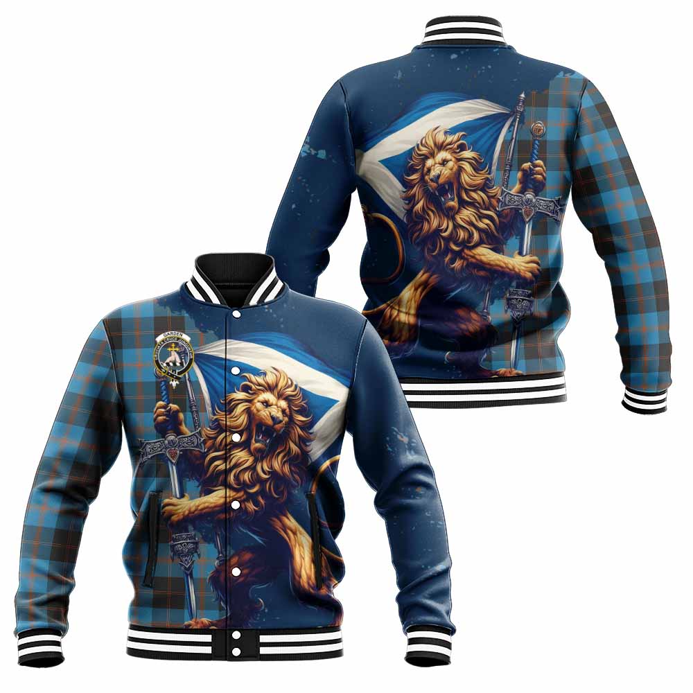 Garden (Gardyne) Tartan Family Crest Baseball Jacket with Scottish Majestic Lion Unisex - Tartan Vibes Clothing