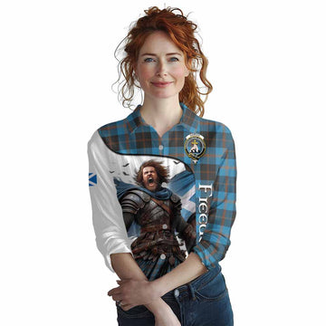 Tartan Vibes Clothing Garden (Gardyne) Crest Tartan Women's Casual Shirt Inspired by the Freedom of Scottish Warrior